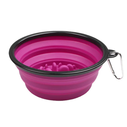1L Travel Small Big Dog Slow Food Bowl for Dogs Flodable with Buckle Pet Feeder Puppy Dog Cat Bowls Pets Products Gamelle Chien