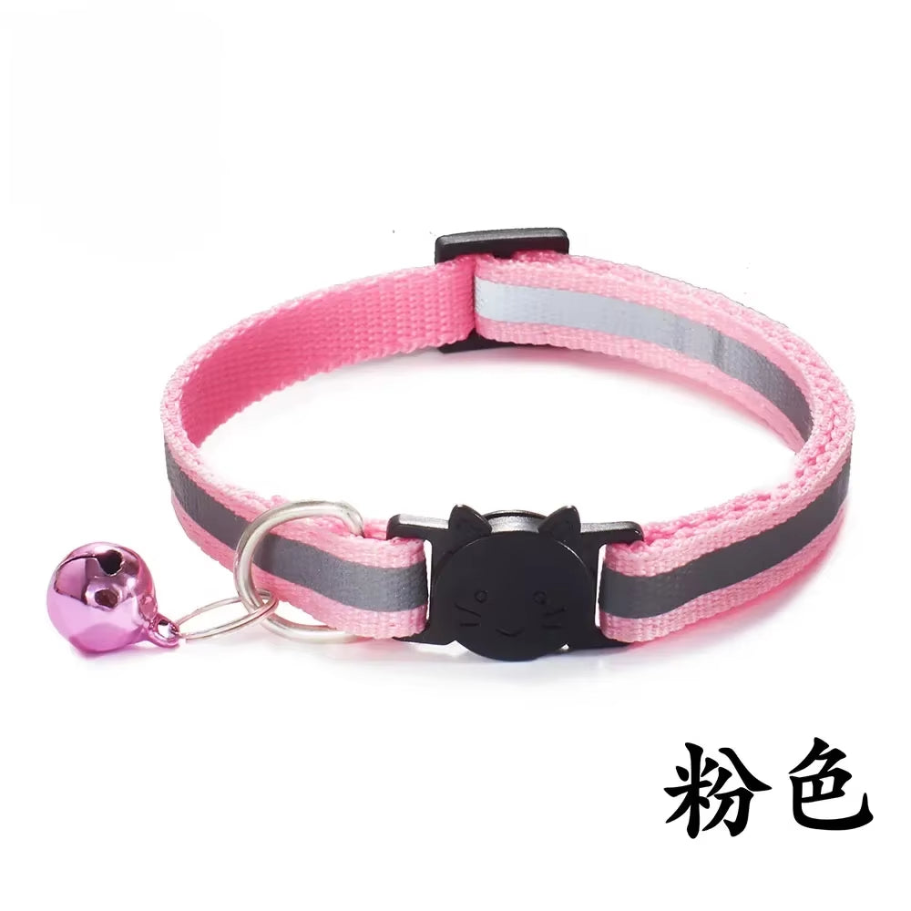 Breakaway Cat Collar with Bell Adjustable Safety Buckle Collar for Boys & Girls Kittens Pet Puppy Dog Small Cat Nylon Neck Strap