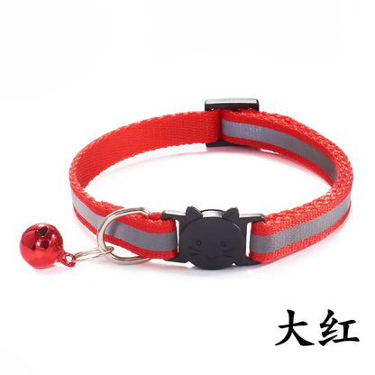 Breakaway Cat Collar with Bell Adjustable Safety Buckle Collar for Boys & Girls Kittens Pet Puppy Dog Small Cat Nylon Neck Strap