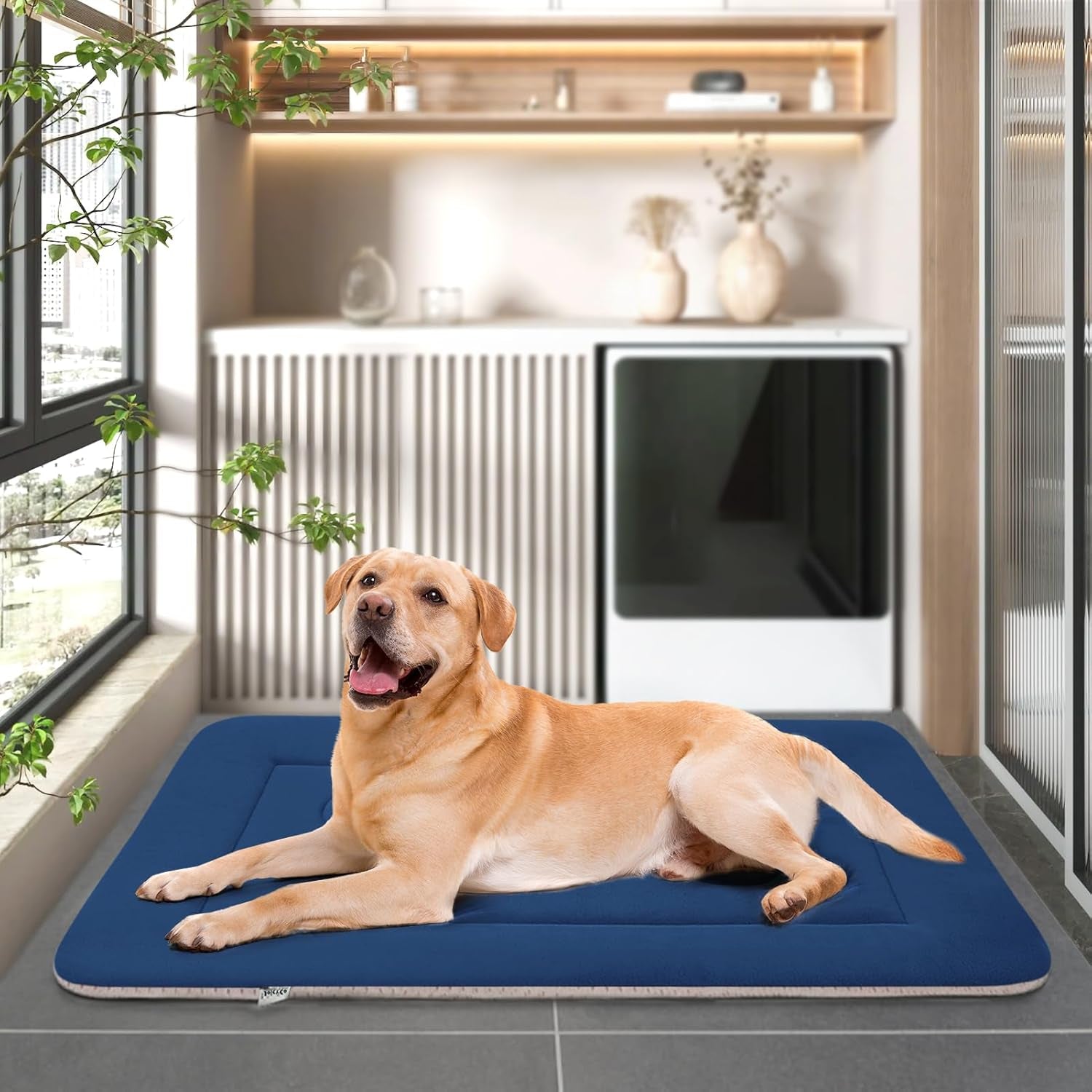 Large Non-Slip Dog Bed Crate Mat - 42" Soft, Washable Mattress for Ultimate Comfort