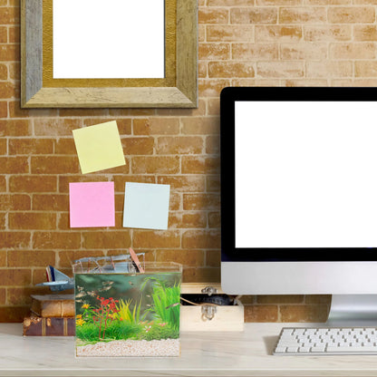 M Size Mini Aquarium Transparent Fish Tank Desktop Square Betta Bowl Fish Bowl Small Fish Tank Plastic Aquarium Pet Products