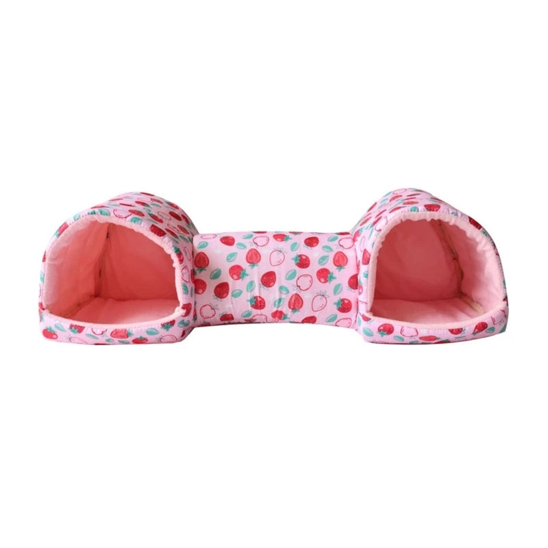 Hamster Tunnel Bed Tunnel Rabbits Toy Soft Cave House for Hamster for Guinea Pigs, Gerbils Molar Toy Bed