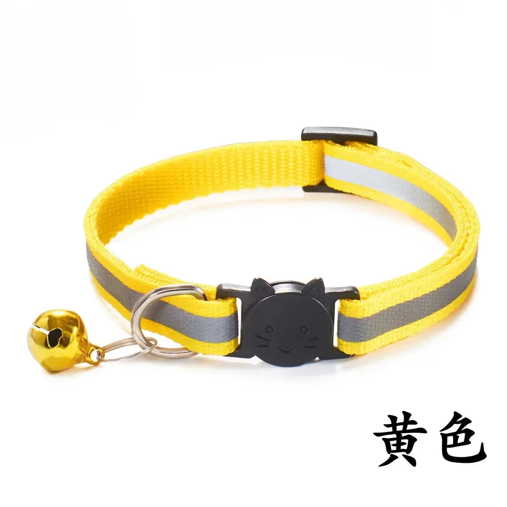 Breakaway Cat Collar with Bell Adjustable Safety Buckle Collar for Boys & Girls Kittens Pet Puppy Dog Small Cat Nylon Neck Strap