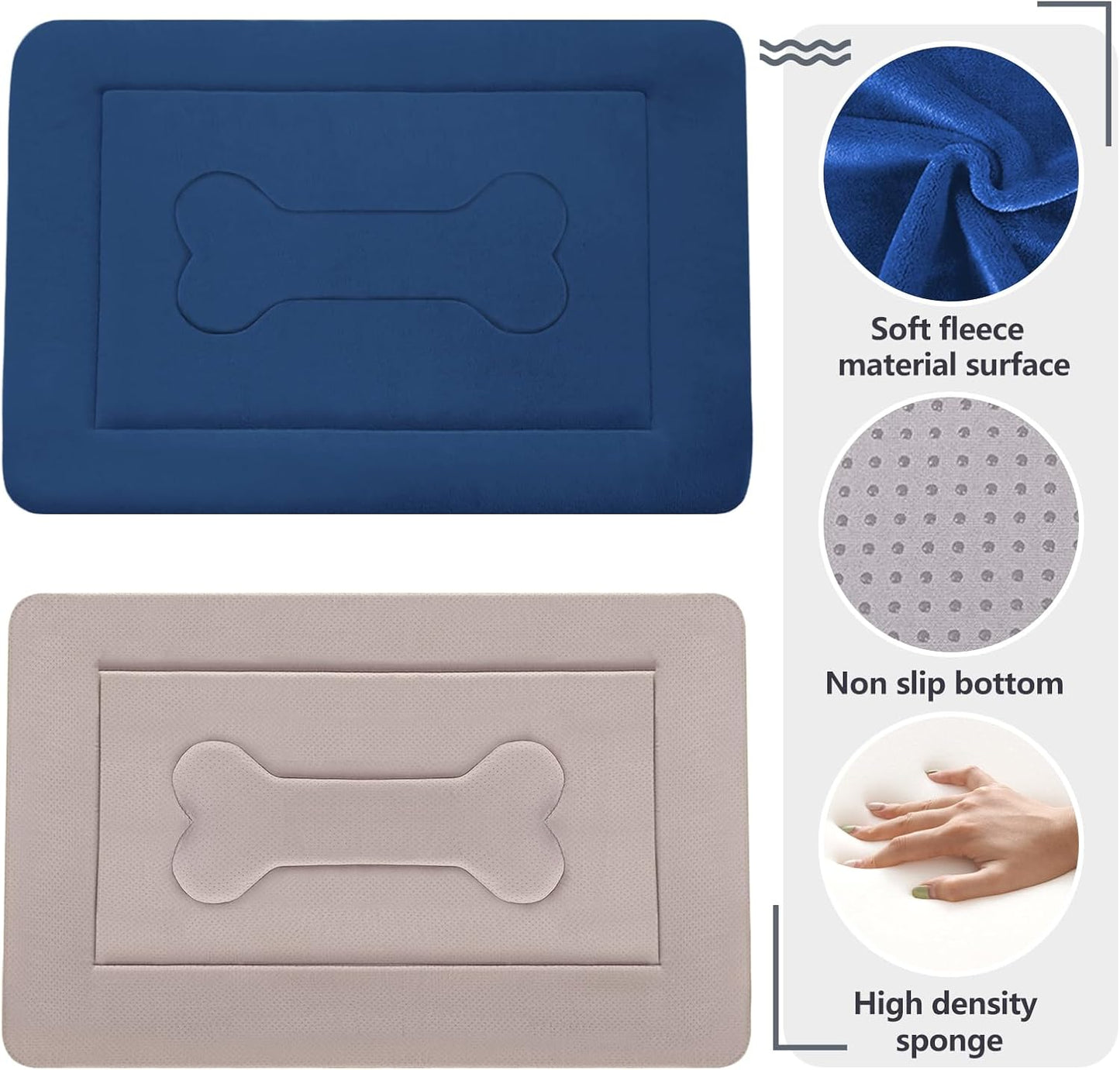 Large Non-Slip Dog Bed Crate Mat - 42" Soft, Washable Mattress for Ultimate Comfort