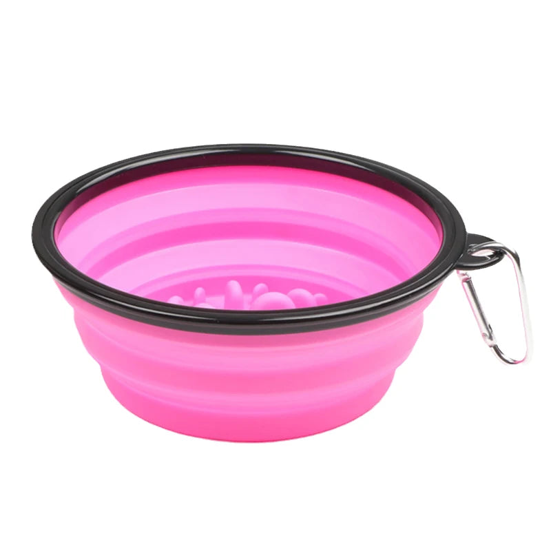 1L Travel Small Big Dog Slow Food Bowl for Dogs Flodable with Buckle Pet Feeder Puppy Dog Cat Bowls Pets Products Gamelle Chien
