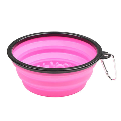 1L Travel Small Big Dog Slow Food Bowl for Dogs Flodable with Buckle Pet Feeder Puppy Dog Cat Bowls Pets Products Gamelle Chien