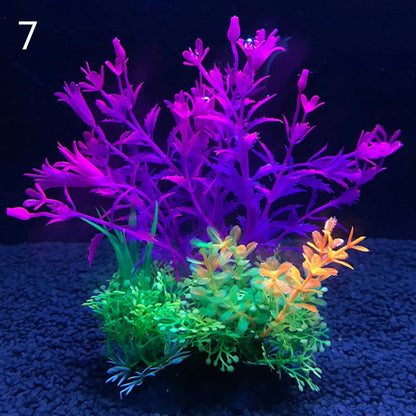 Artificial Aquarium Decor Plants Water Plastic Ornament Aquatic Plant Fish Tank Grass Decoration Accessories 14Cm 12 Kinds