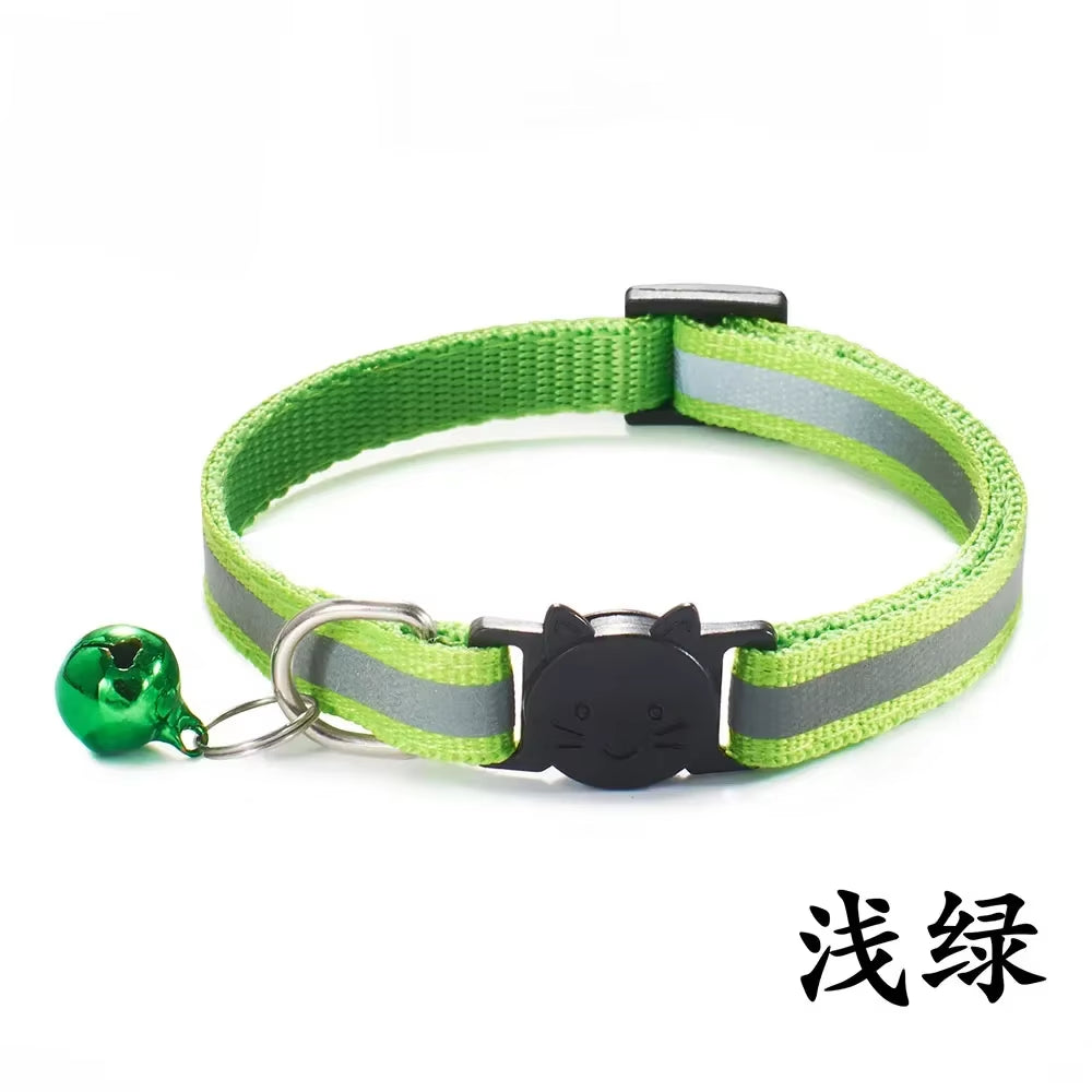 Breakaway Cat Collar with Bell Adjustable Safety Buckle Collar for Boys & Girls Kittens Pet Puppy Dog Small Cat Nylon Neck Strap