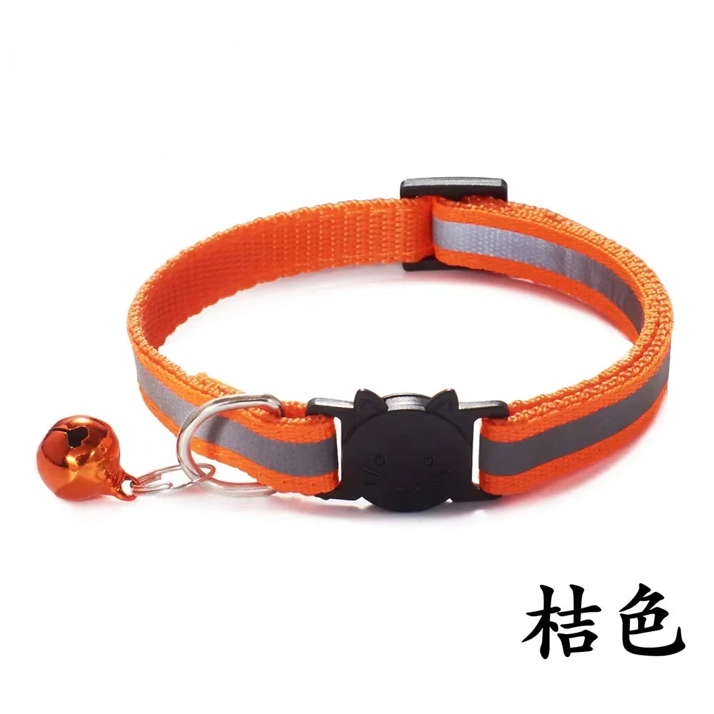 Breakaway Cat Collar with Bell Adjustable Safety Buckle Collar for Boys & Girls Kittens Pet Puppy Dog Small Cat Nylon Neck Strap