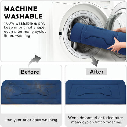 Large Non-Slip Dog Bed Crate Mat - 42" Soft, Washable Mattress for Ultimate Comfort