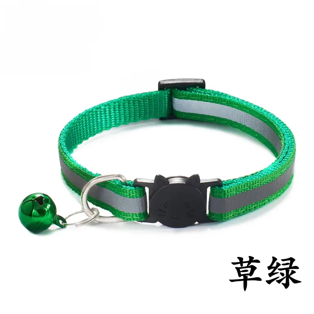 Breakaway Cat Collar with Bell Adjustable Safety Buckle Collar for Boys & Girls Kittens Pet Puppy Dog Small Cat Nylon Neck Strap