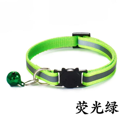 Breakaway Cat Collar with Bell Adjustable Safety Buckle Collar for Boys & Girls Kittens Pet Puppy Dog Small Cat Nylon Neck Strap