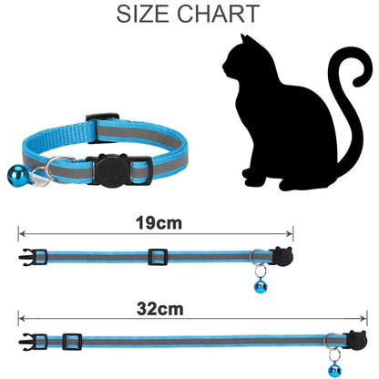 Breakaway Cat Collar with Bell Adjustable Safety Buckle Collar for Boys & Girls Kittens Pet Puppy Dog Small Cat Nylon Neck Strap