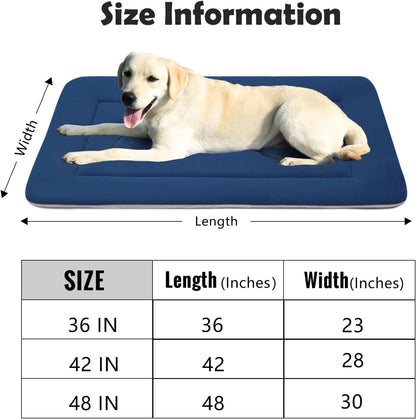 Large Non-Slip Dog Bed Crate Mat - 42" Soft, Washable Mattress for Ultimate Comfort