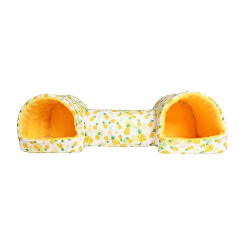 Hamster Tunnel Bed Tunnel Rabbits Toy Soft Cave House for Hamster for Guinea Pigs, Gerbils Molar Toy Bed