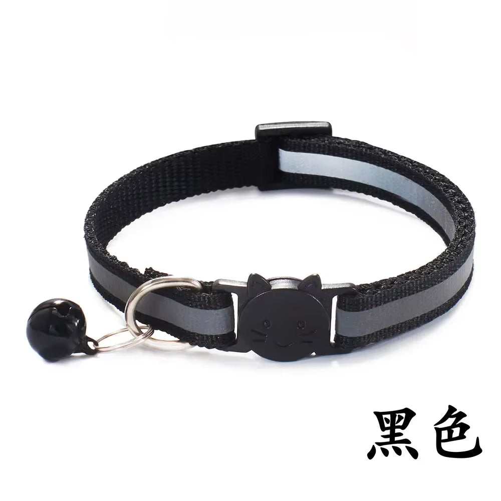 Breakaway Cat Collar with Bell Adjustable Safety Buckle Collar for Boys & Girls Kittens Pet Puppy Dog Small Cat Nylon Neck Strap