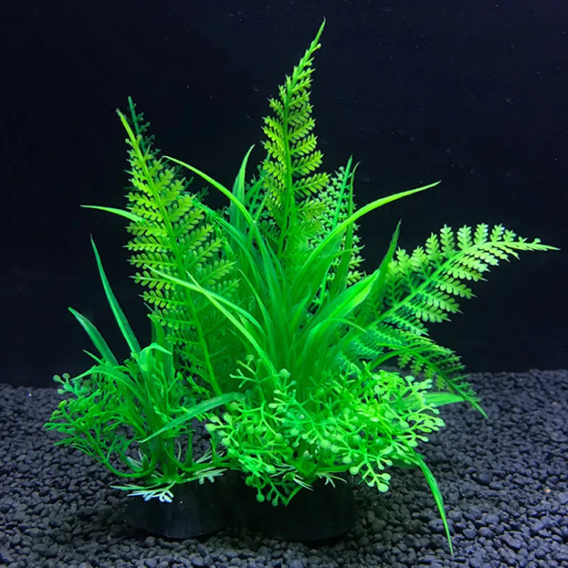 Artificial Aquarium Decor Plants Water Plastic Ornament Aquatic Plant Fish Tank Grass Decoration Accessories 14Cm 12 Kinds