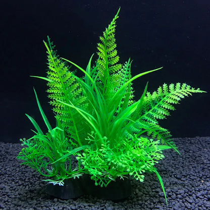 Artificial Aquarium Decor Plants Water Plastic Ornament Aquatic Plant Fish Tank Grass Decoration Accessories 14Cm 12 Kinds