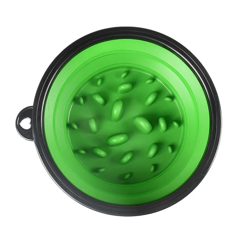1L Travel Small Big Dog Slow Food Bowl for Dogs Flodable with Buckle Pet Feeder Puppy Dog Cat Bowls Pets Products Gamelle Chien