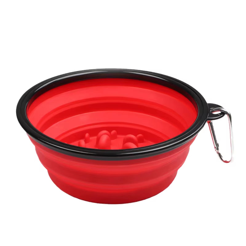 1L Travel Small Big Dog Slow Food Bowl for Dogs Flodable with Buckle Pet Feeder Puppy Dog Cat Bowls Pets Products Gamelle Chien