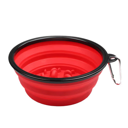 1L Travel Small Big Dog Slow Food Bowl for Dogs Flodable with Buckle Pet Feeder Puppy Dog Cat Bowls Pets Products Gamelle Chien