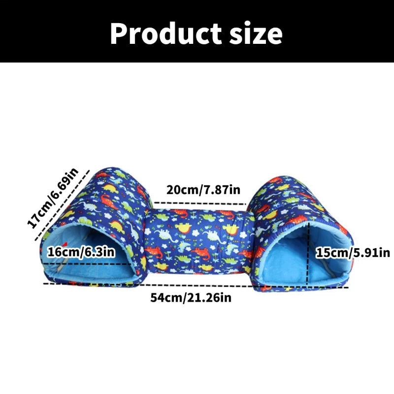 Hamster Tunnel Bed Tunnel Rabbits Toy Soft Cave House for Hamster for Guinea Pigs, Gerbils Molar Toy Bed