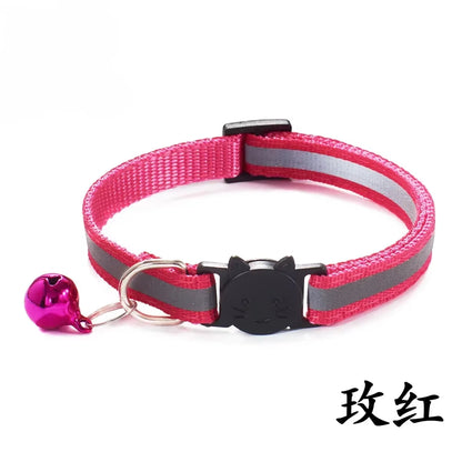 Breakaway Cat Collar with Bell Adjustable Safety Buckle Collar for Boys & Girls Kittens Pet Puppy Dog Small Cat Nylon Neck Strap