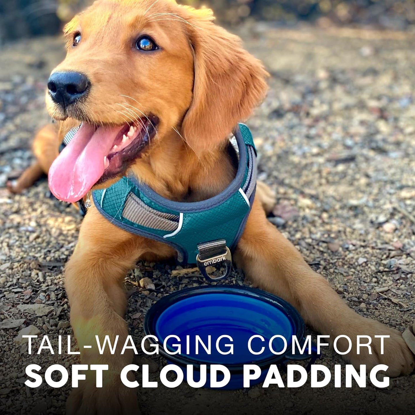 Embark Adventure Dog Harness, Reflective Trim XL Dog Harness for Extra Large Dogs No Pull - Military Grade Nylon, 2 Leash Clips & Gel Lined Handle. Soft & Padded Puppy