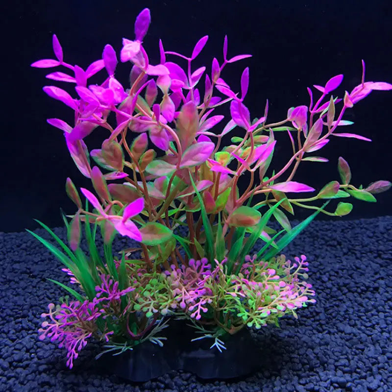 Artificial Aquarium Decor Plants Water Plastic Ornament Aquatic Plant Fish Tank Grass Decoration Accessories 14Cm 12 Kinds