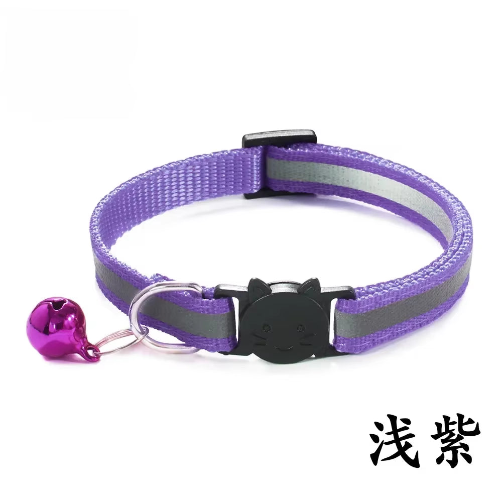 Breakaway Cat Collar with Bell Adjustable Safety Buckle Collar for Boys & Girls Kittens Pet Puppy Dog Small Cat Nylon Neck Strap