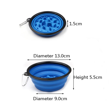 1L Travel Small Big Dog Slow Food Bowl for Dogs Flodable with Buckle Pet Feeder Puppy Dog Cat Bowls Pets Products Gamelle Chien