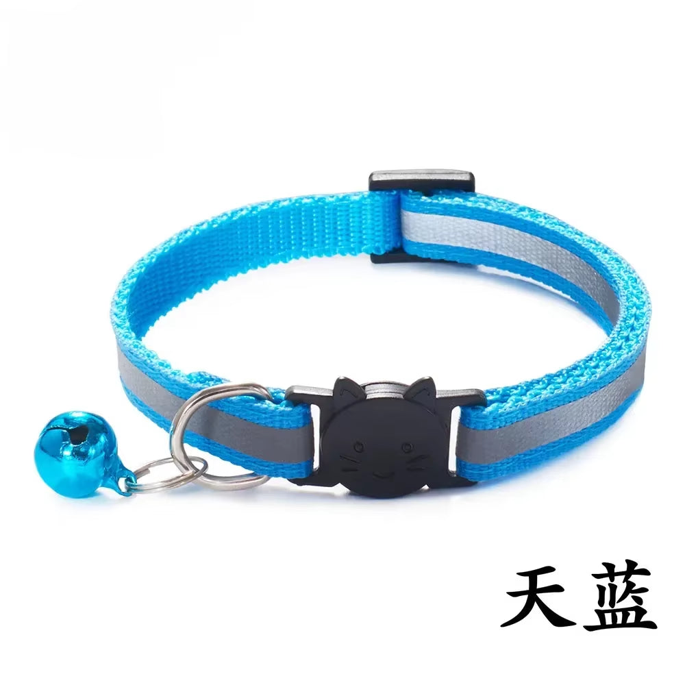 Breakaway Cat Collar with Bell Adjustable Safety Buckle Collar for Boys & Girls Kittens Pet Puppy Dog Small Cat Nylon Neck Strap