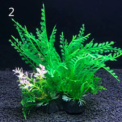 Artificial Aquarium Decor Plants Water Plastic Ornament Aquatic Plant Fish Tank Grass Decoration Accessories 14Cm 12 Kinds