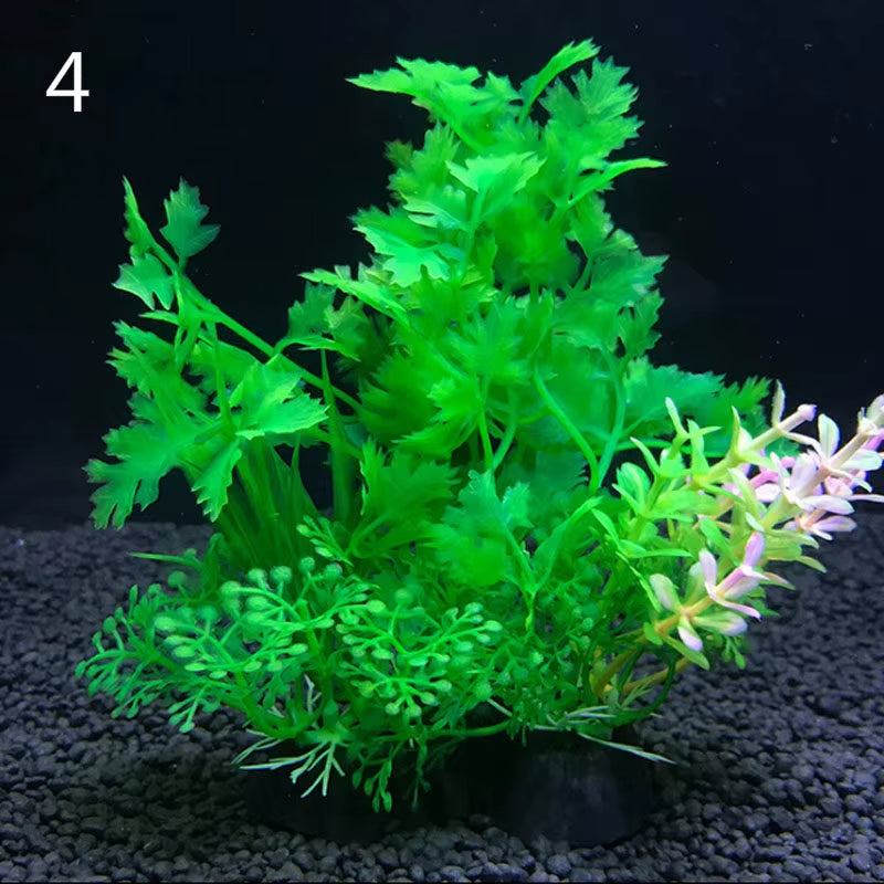 Artificial Aquarium Decor Plants Water Plastic Ornament Aquatic Plant Fish Tank Grass Decoration Accessories 14Cm 12 Kinds