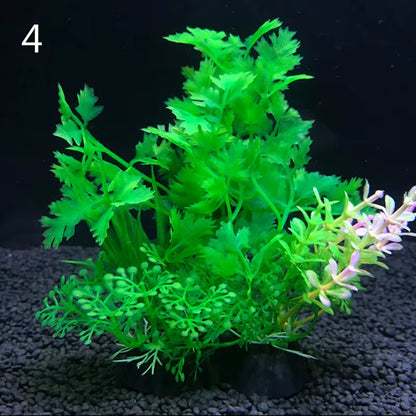 Artificial Aquarium Decor Plants Water Plastic Ornament Aquatic Plant Fish Tank Grass Decoration Accessories 14Cm 12 Kinds