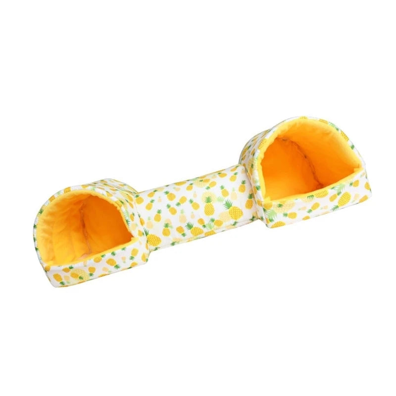 Hamster Tunnel Bed Tunnel Rabbits Toy Soft Cave House for Hamster for Guinea Pigs, Gerbils Molar Toy Bed