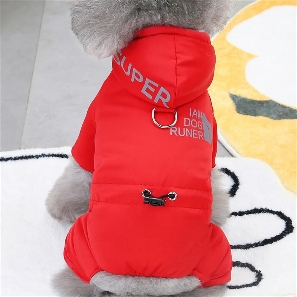Sports Warm Winter Pet Dog Coat Clothes for Small Dogs Pets Thicken Waterproof Hoodies Dog Clothing Jumpsuit Chihuahua Costume